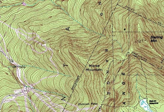 The Whiteface Mountain area on the 1983 USGS topographic map