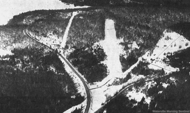 An aerial view of Baker Mountain circa the early 1960s