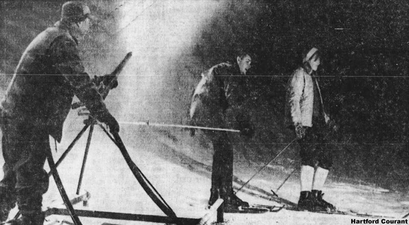 Otto Wallingford adjusting a snowgun in the mid 1960s