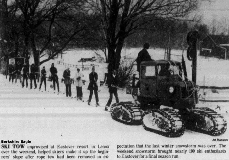 Improvised late-season ski operations in 1975