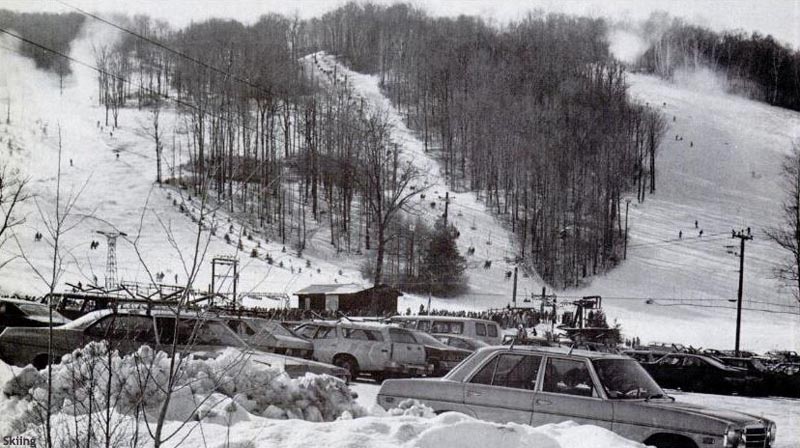 The Jiminy Peak base area in the 1970s