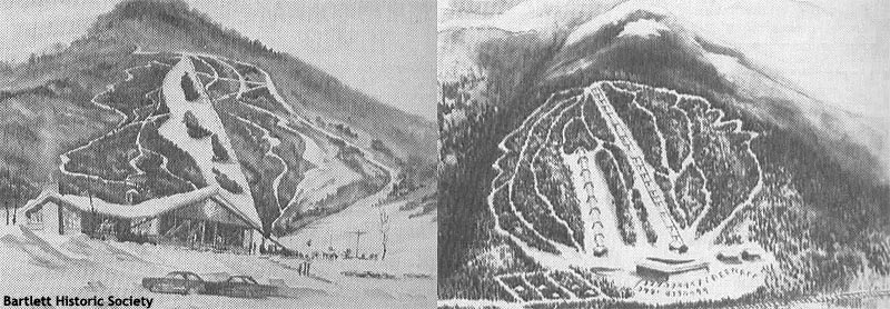 1964 renderings of Attitash and Big Bear ski areas