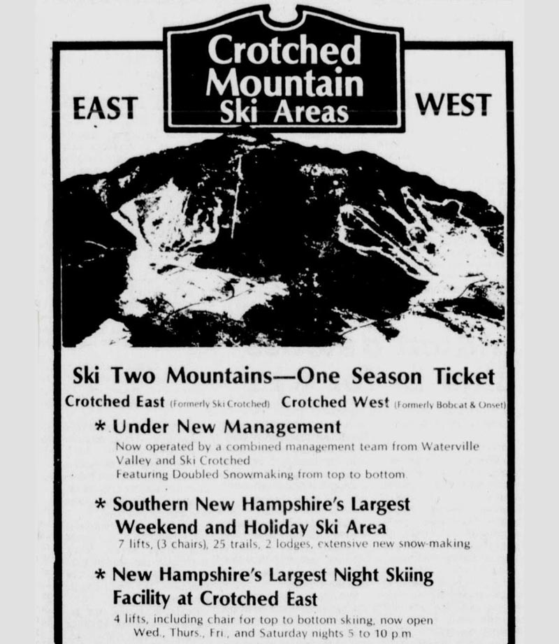 Mid 1960s Crotched Mountain promotional artwork