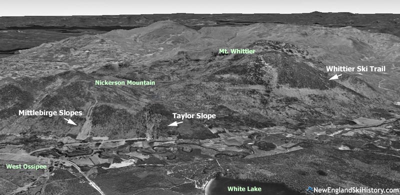 1956 aerial of Mt. Whittier-area ski facilities