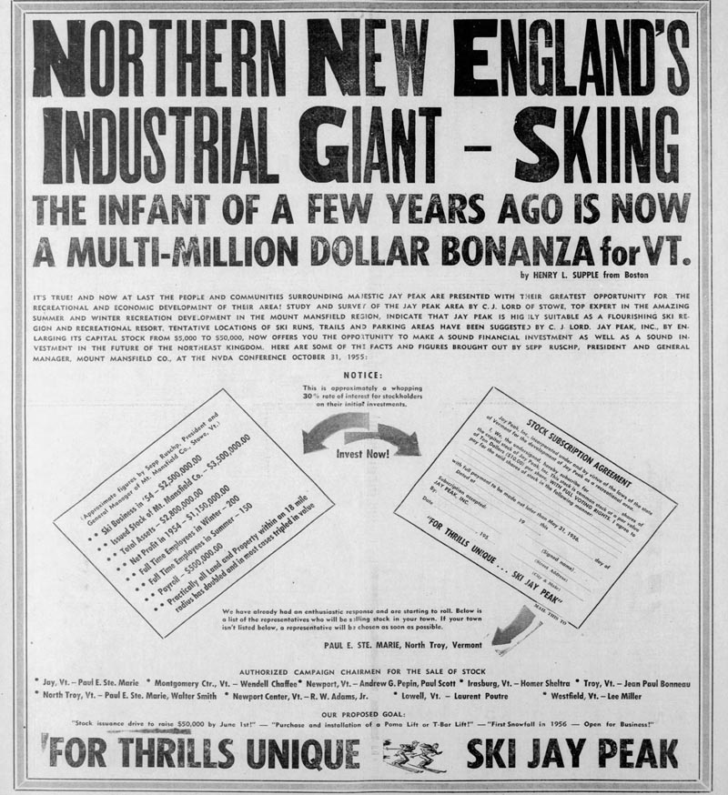 A 1956 Jay Peak advertisement