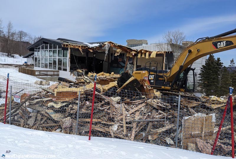 Demolition of the original Killington base lodge (March 2022)