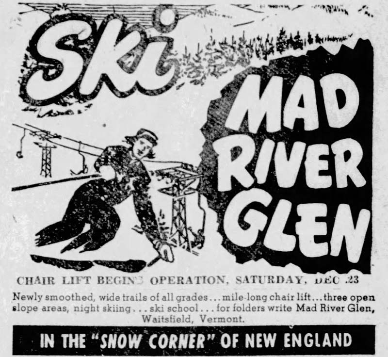 A 1950 Mad River Glen advertisement