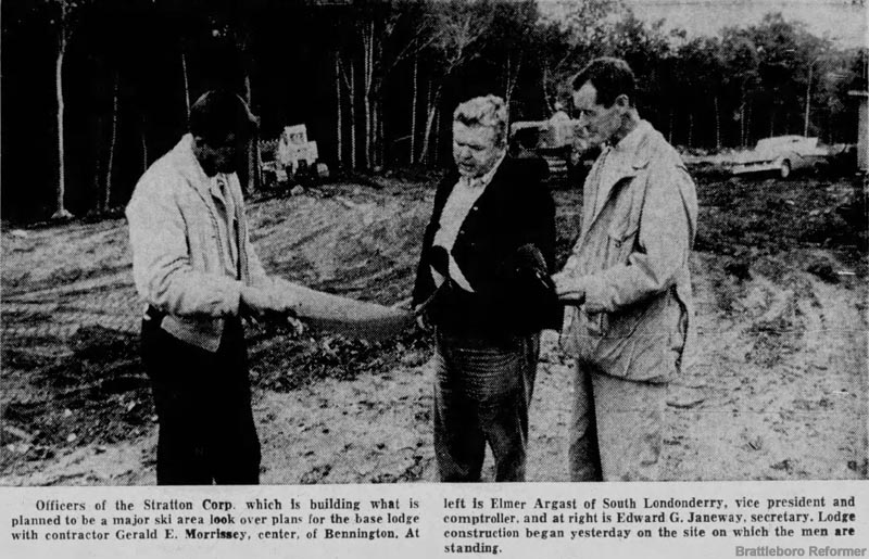 Elmer Argast, Gerald Morrissey, and Edward Janeway at the base area in 1960