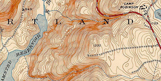 1946 USGS topographical map of Haystack Mountain