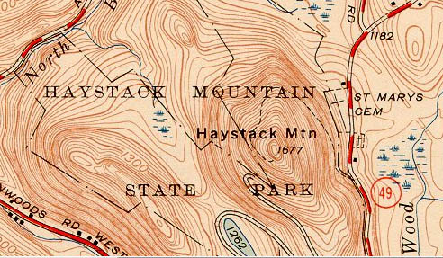 1948 USGS topographical map of Haystack Mountain