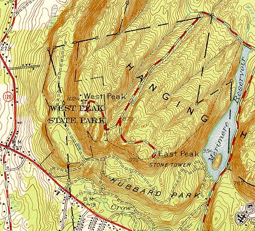 1955 USGS topographical map of West Peak
