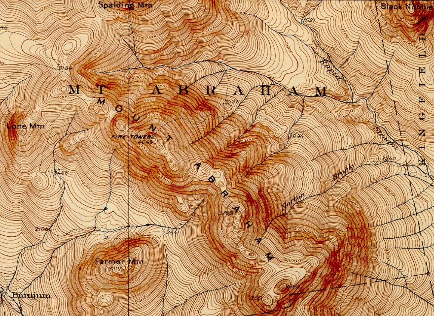 The 1932 topographic map of Mt. Abraham