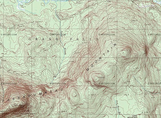 A USGS map of Passadumkeag Mountain