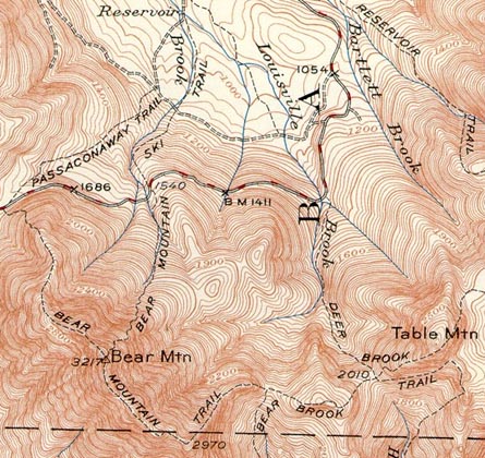 1950 USGS Topographic Map of Bear Mountain