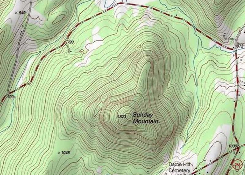 Sunday Mountain topographic map