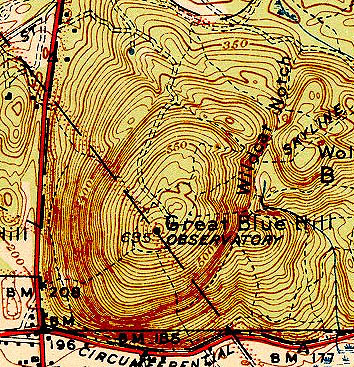 The 1941 USGS map of Great Blue Hill
