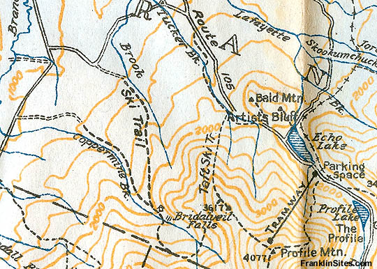 1940 AMC map of Cannon Mountain