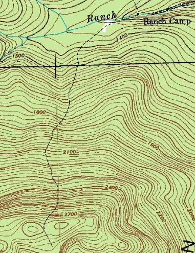 The 1983 USGS map of the Steeple Trail