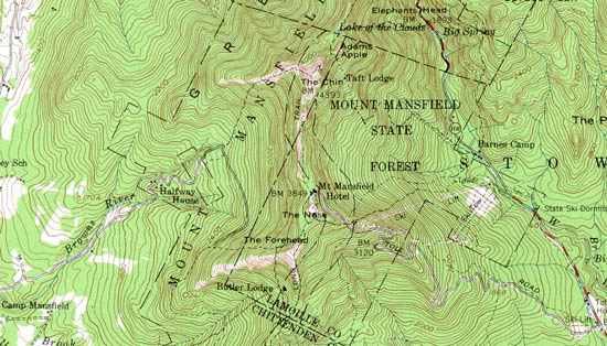 The 1948 USGS map of Mt. Mansfield