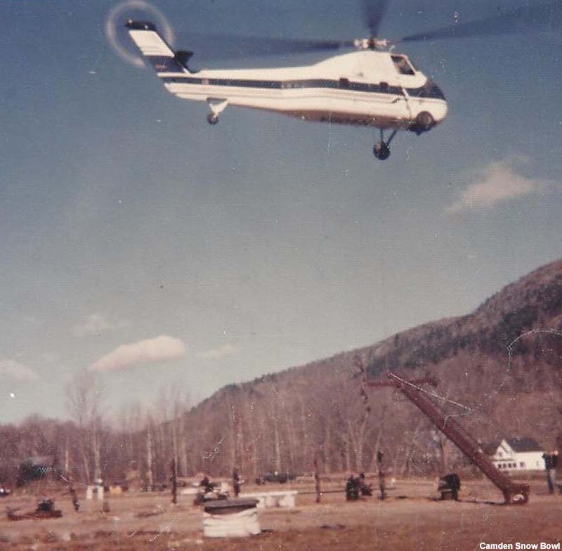 Installation of the chairlift in 1975