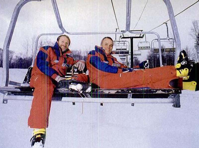 The Chip Carey and Jerry Muth on the Whiffletree Quad in the late 1980s