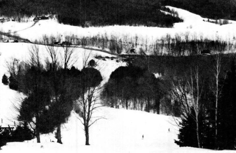 The lift line (left) circa the 1970s