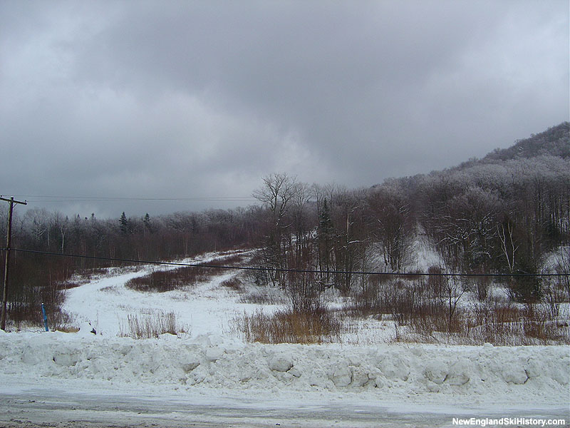 The former J-Bar slope and line (right) in 2005