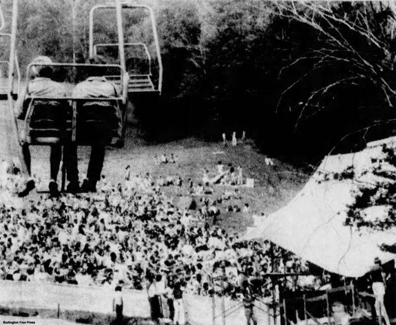 The lift line during Vermont Jazz Festival (August 1977)