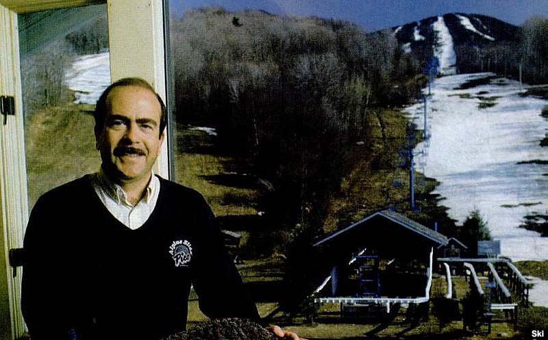 The Lower Chairlift in the 1980s with General Manager Frank Heald in the foreground