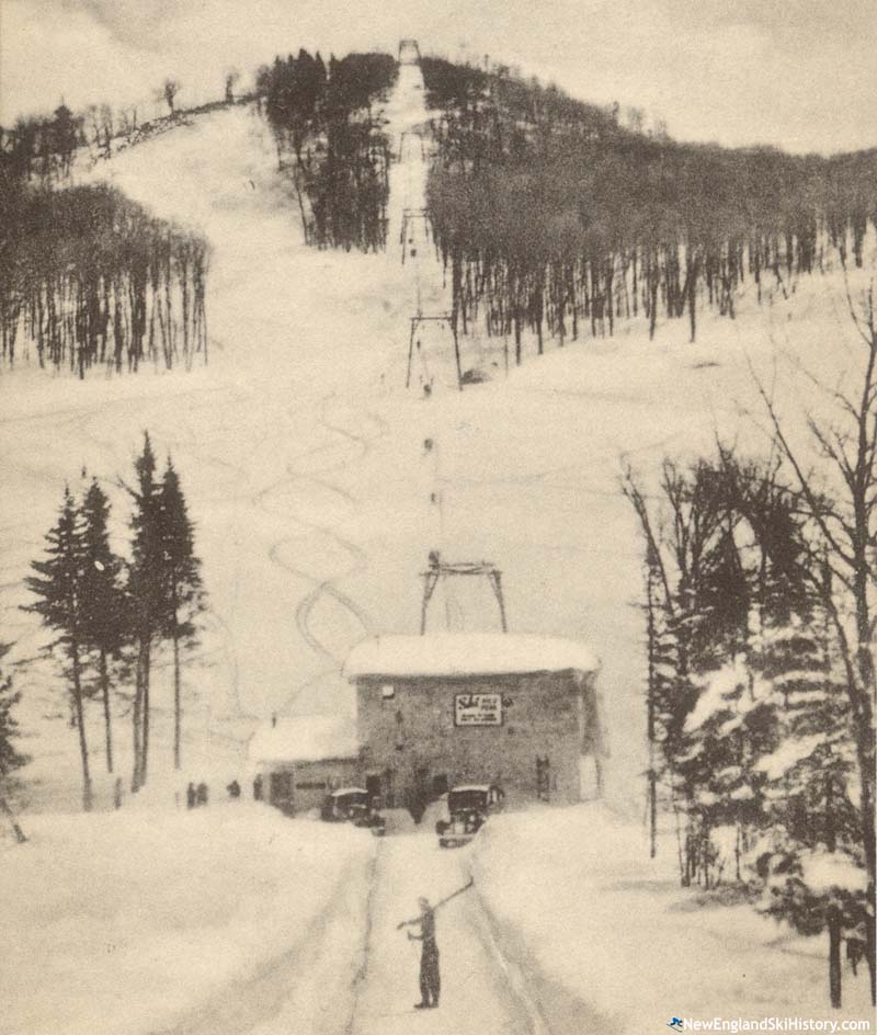 A 1940s postcard rendering of the lift line