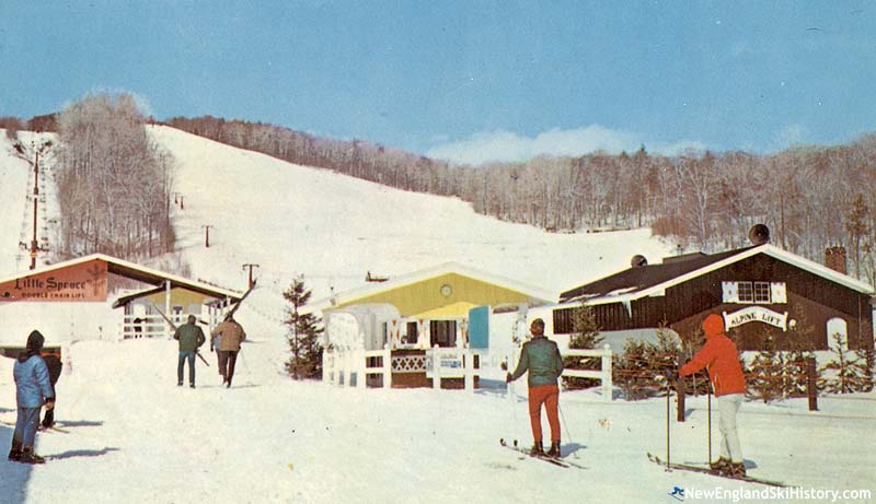 The Spruce Slopes T-Bar (right) circa the 1960s