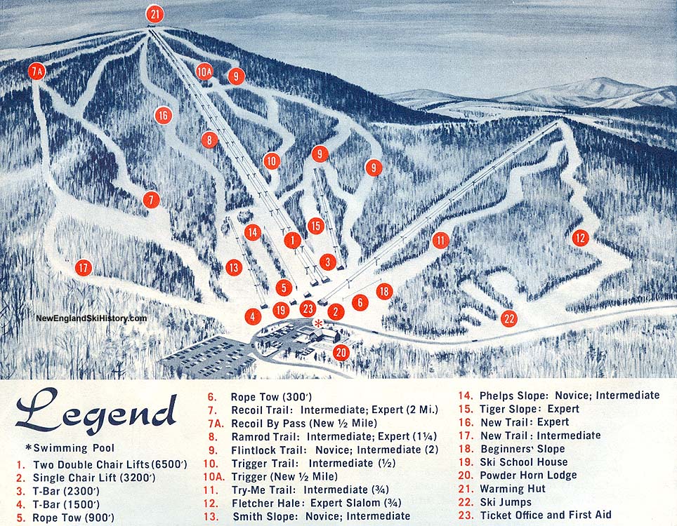 1964-65 Gunstock Trail Map - New England Ski Map Database ...