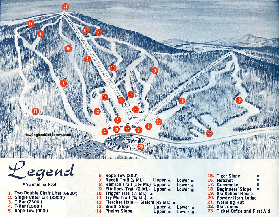 1967-68 Gunstock Trail Map - New England Ski Map Database ...