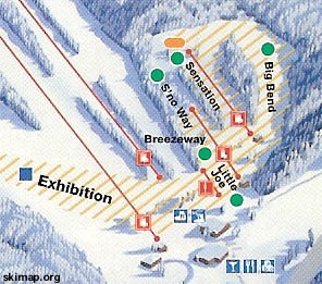 A 2006 trail map of the Sunnyside area
