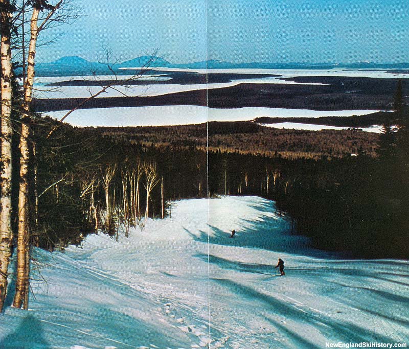 One of the ski trails circa the early 1970s with Moosehead Lake in the background