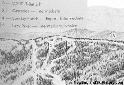 The Locke Mountain area on the 1962 Sunday River trail map