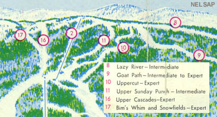 Locke Mountain on the 1970 Sunday River trail map