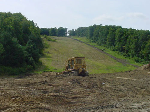 The remains of the Exhibition Double base terminal being covered over (2003)