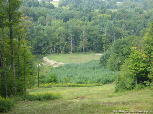 Looking down the Wilderness Peak trail at Little Beaver in 2007 during construction of the snow tubing area