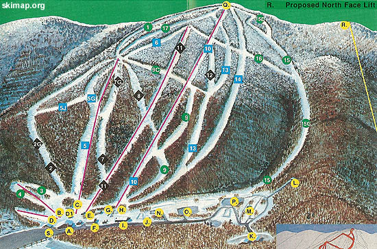 The North Face as seen on the 1992 trail map