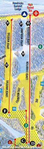 The 2002 Jiminy Peak trail map showing the new lift and lodge