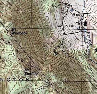 Topographic map of Sterling Mountain