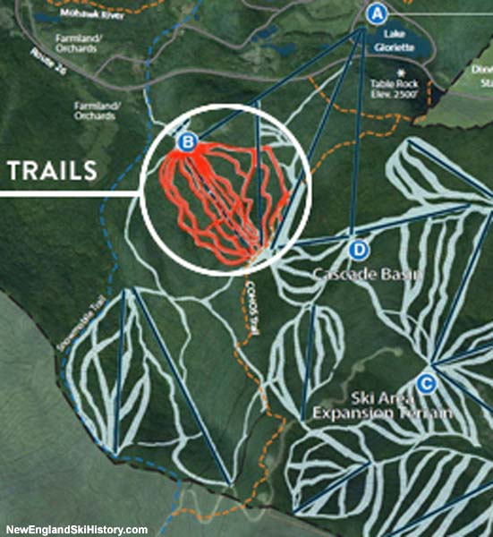 A February 2015 rendering of the proposed Dixville Peak area (lower left)