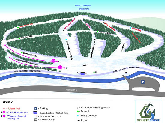 The 2004 Granite Gorge trail map prior to the installation of the double chairlift