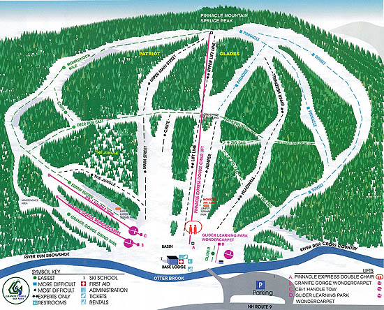 The 2004 Granite Gorge trail map after the installation of the double chairlift