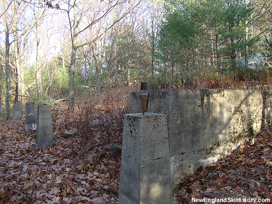 Footings near the top of Cobble Mountain, perhaps from a warming hut and rope tow (2010)