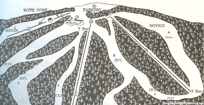The 1962-63 King Ridge trail map showing the new Northside area