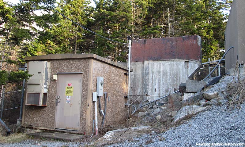 The former top terminal of the King Ridge Triple, now part of a communication tower complex (2014)