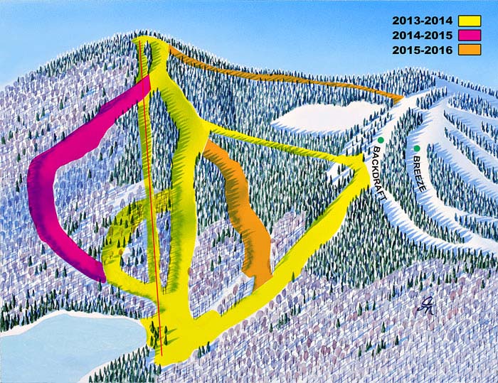 February 25, 2013 Pats Peak Cascade Basin trail map rendering