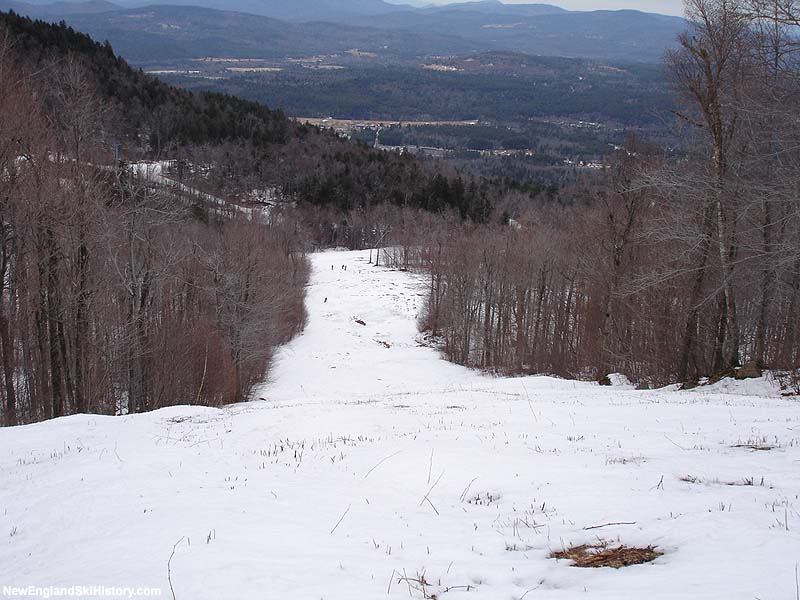 Looking down the lower portion of the summit triple chairlift lift line, now the Sweet William trail (2006)